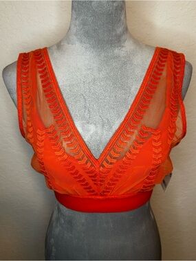 Free People Movement Desert Renegade Bra Mandarin Mesh Strappy Back Size M NWT